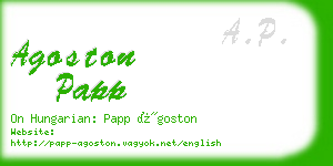 agoston papp business card